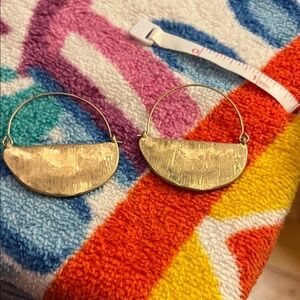 Gold Half-Moon Hoop Earrings